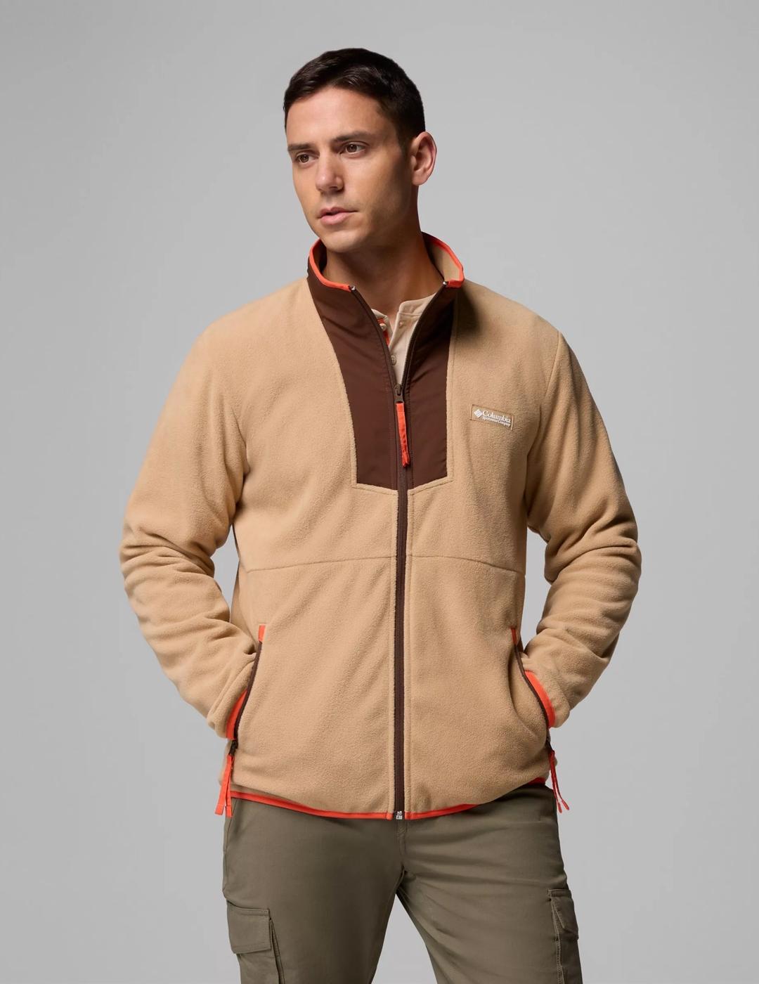 Forro Polar Columbia Sequoia Grove beige combi de hombre