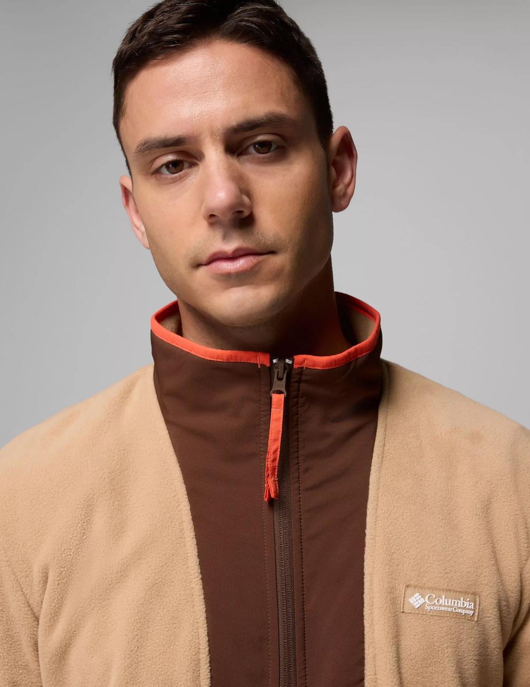 Forro Polar Columbia Sequoia Grove beige combi de hombre