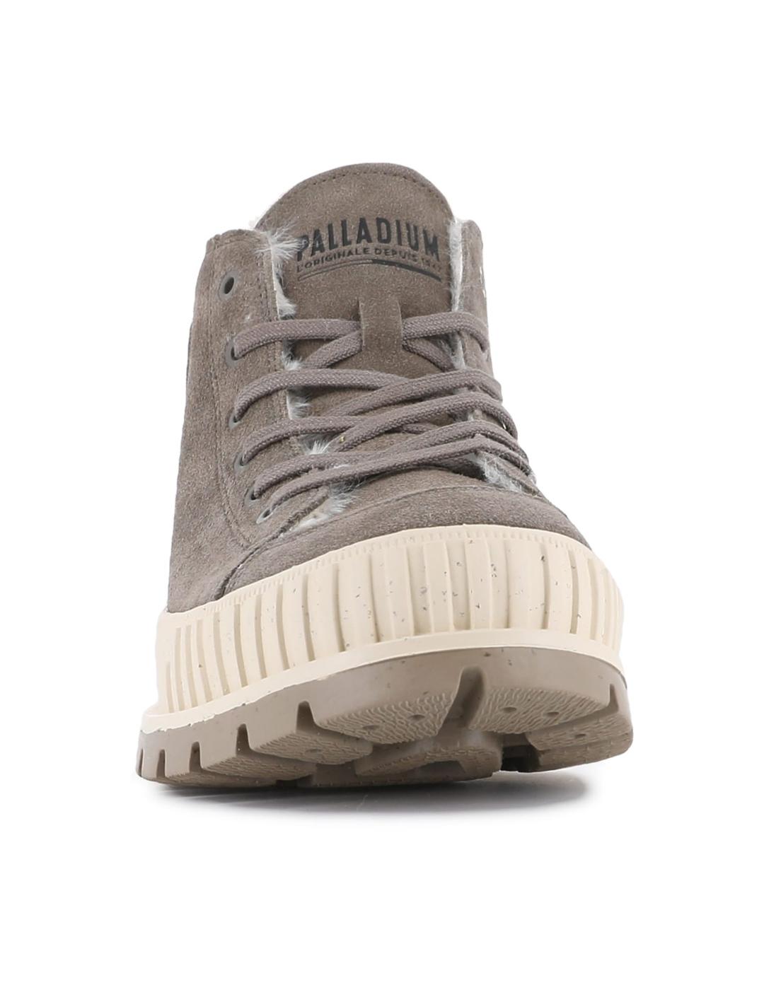 Botas Palladium Pallashock Zip con pelo grises de mujer