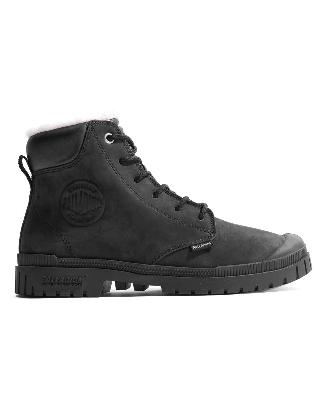 Botas Palladium SP20 Cuff piel waterproof negras de mujer