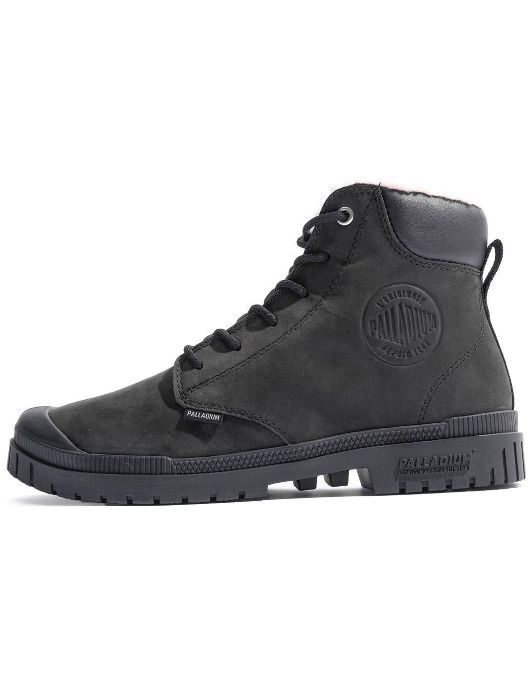 Botas Palladium SP20 Cuff piel waterproof negras de mujer