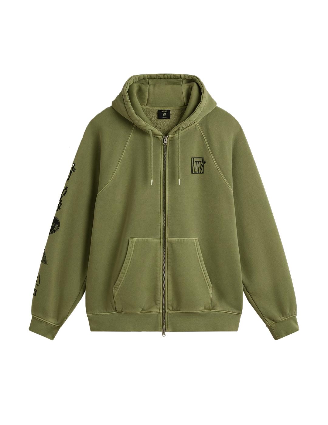 Sudadera Vans MTE TeamTeam Full Zip verde de hombre
