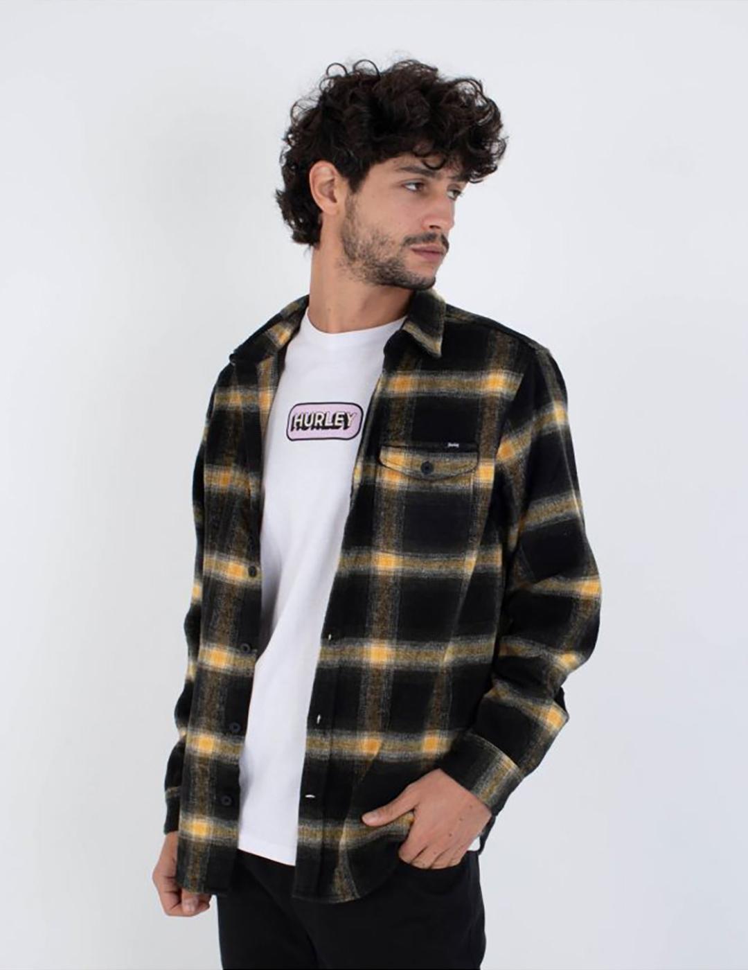 Camisa Hurley Portland Heavyweight Flannel Black de hombre
