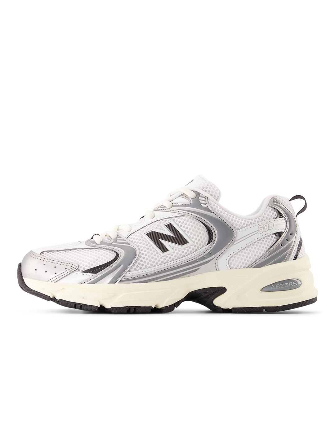 Zapatillas New Balance U530ESA blanca plata de mujer