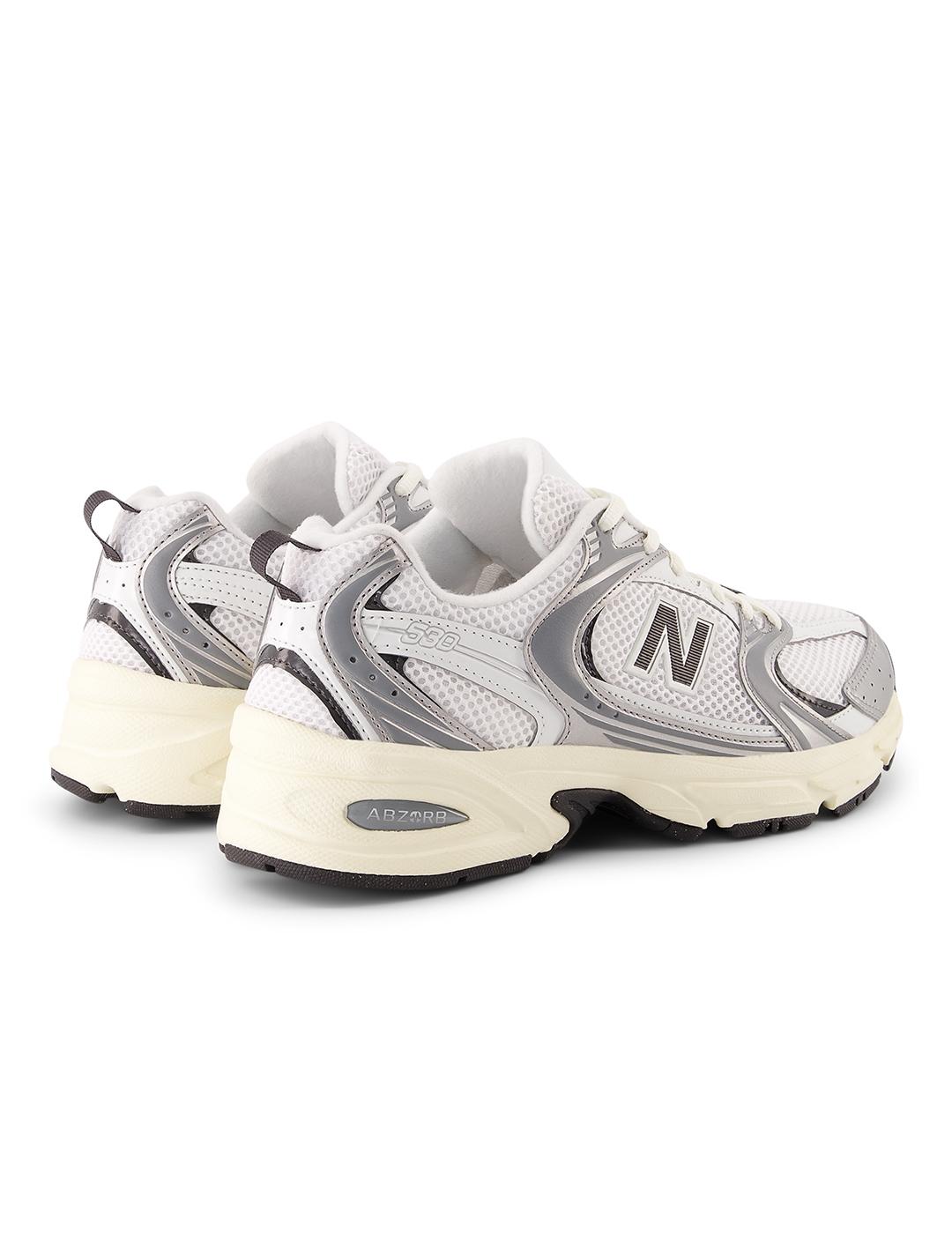 Zapatillas New Balance U530ESA blanca plata de mujer