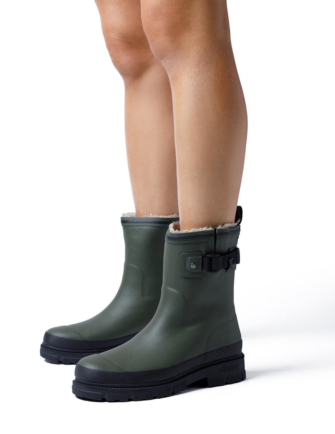 Botas Verbenas Lina Mate Combi kaki con pelo de mujer