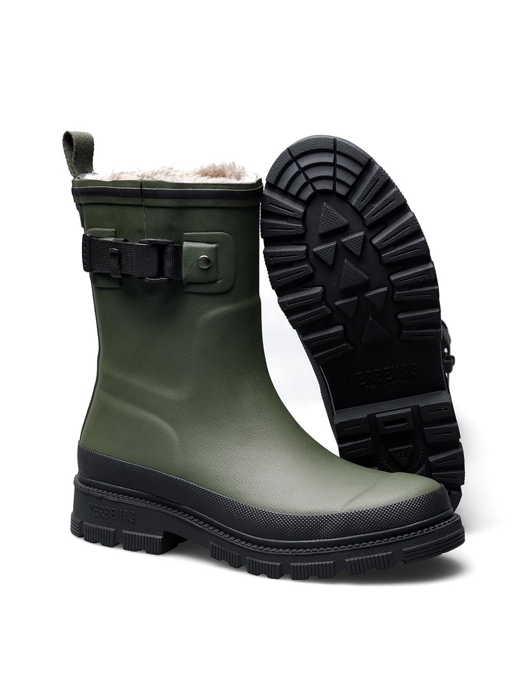 Botas Verbenas Lina Mate Combi kaki con pelo de mujer